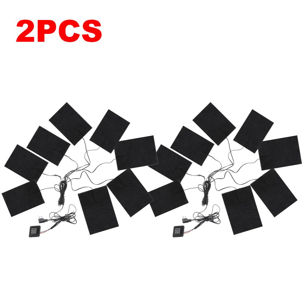 1-5PCS Jacket Heater Pads Electric Heating Clothing Warmer 3 Levels Heating Warmer Pad For Winter Outdoor Skiing Camping Hiking