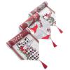 Merry Christmas Table Runner Colorful Patterns Table Cloth Decorative Tablecloth for Xmas Festival Holiday Party Decor