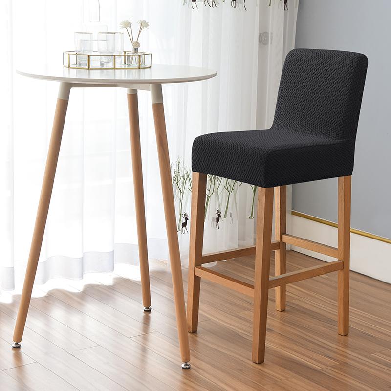 Jacquard Bar Stool Seat Covers Short Back Living Room Chair Cover Spandex Furniture For Home Banquet Kitchen Wedding Decoration