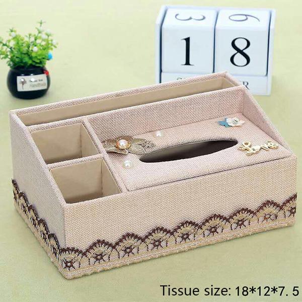Multifunctional Cloth Tissue Box Household Suction Box Living Room Napkin Suction Box European Style Tea Table Remote Control Storage Box