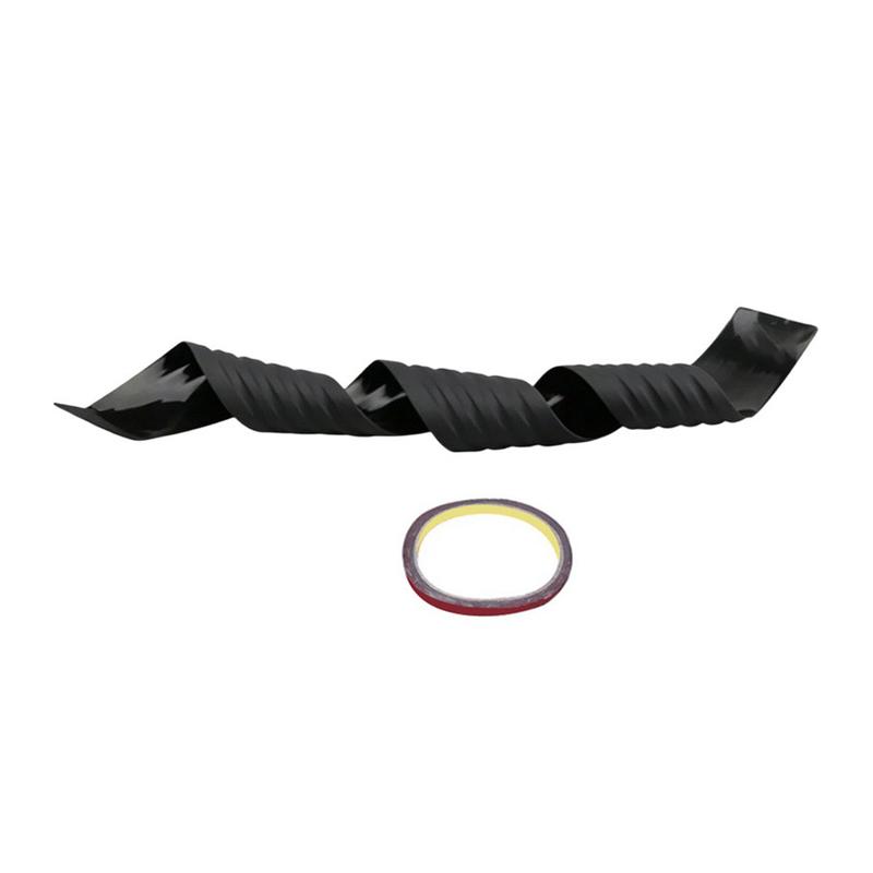 90cm Trunk Protector Strip Set 2pcs Carbon Fiber Black Rubber Anti-Collision Guard for Car Rear Bumper Loading