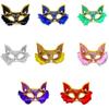 Maskenball Maske Füchse Maske Halloween Kostüm Maske Pailletten Katzen Maske Halbgesichtsmaske für Party