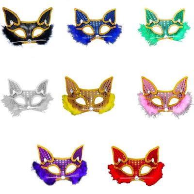 Cats Mask Masquerade Mask Sequins Foxes Mask Halloween Costume Mask Animal Mask for Carnivals