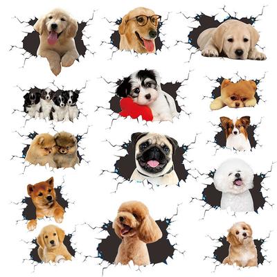 Cute Car Accessories Stickers Personalized Dog 3D Three-dimensional Stickers Body Scratches Block Cartoon Car Stickers