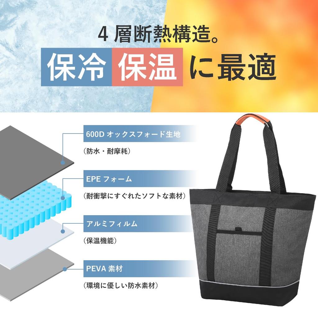 Large Capacity 30L Insulated Cooler Foldable Tote Stylish Cooler Bag for Bag Sports Bag, Lightweight, Bag, Shopping, Handbag/Shoulder (2-Way),