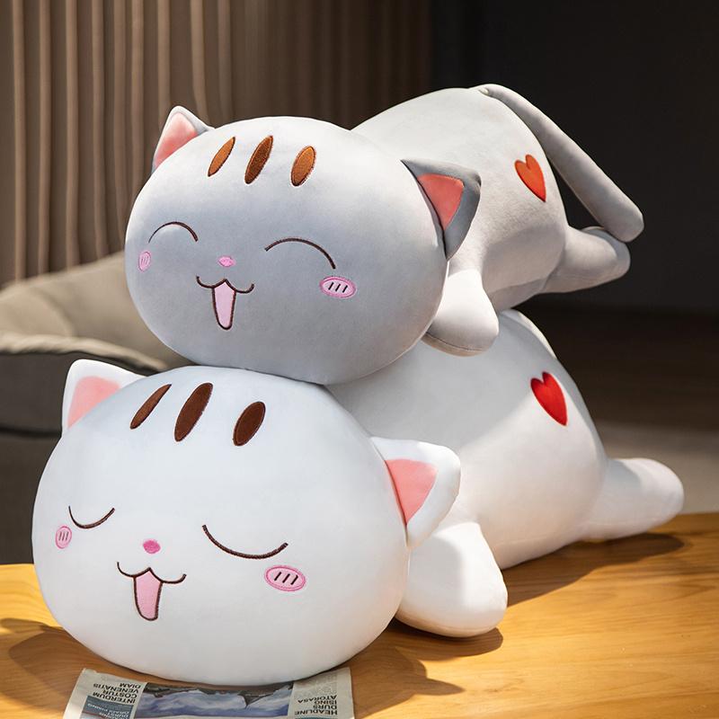 Kawaii Katze Plüschtier Weiches Und Niedliches Lachendes Katzen Spielzeug Pflegende Katzen Geschenke Für Freunde Und Haustierliebhaber Valentinstags Geschenke 25cm