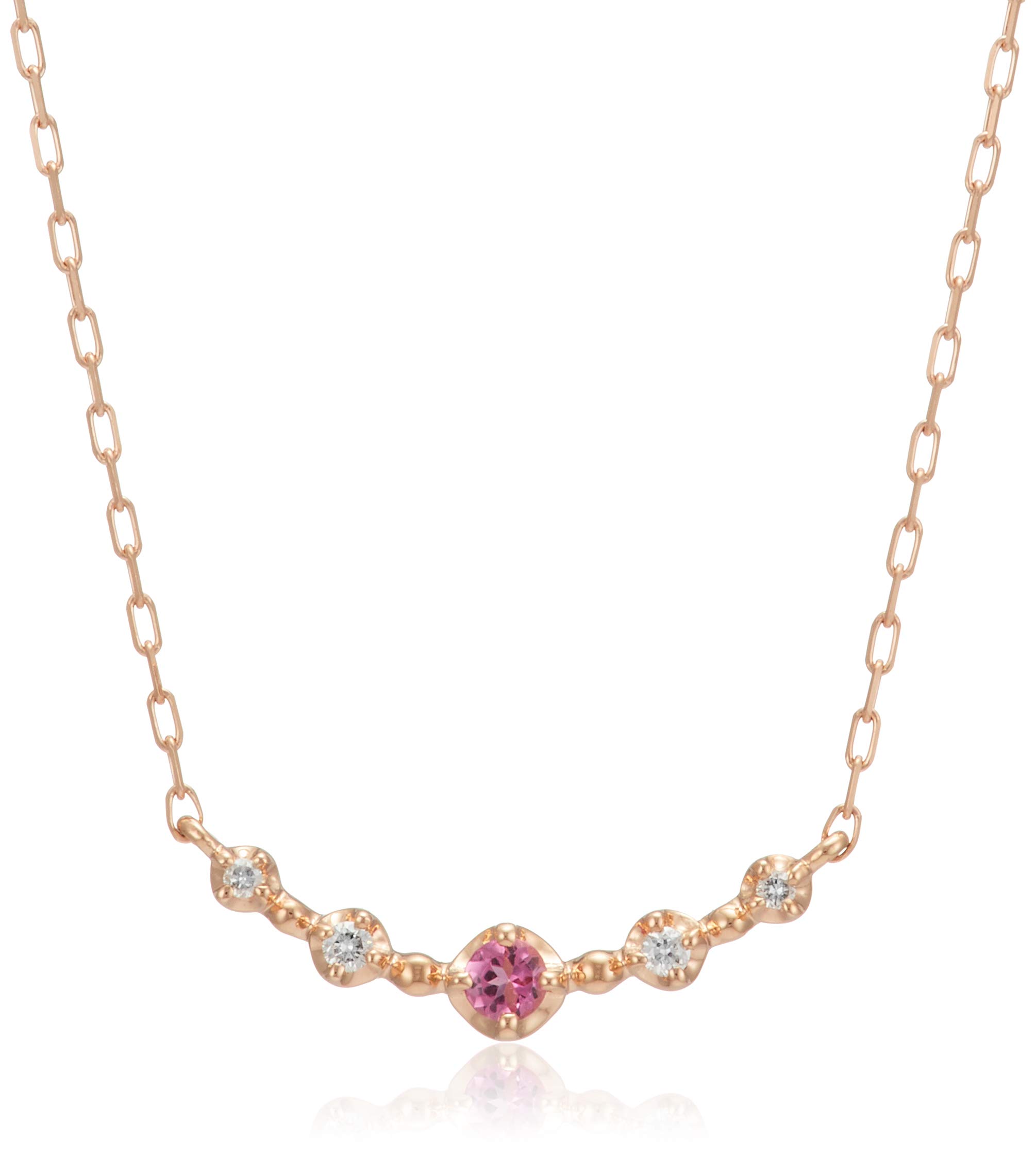 

K10 Pink Gold Necklace [Yondo Sea] 4℃ [October Birthstone] 11182-612-3122-00-00 Women s