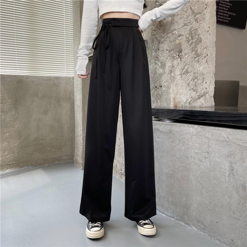 Wide-leg Pants High Waist Drooping Suit Pants Autumn New Korean Straight-leg Casual Student Trousers for Women