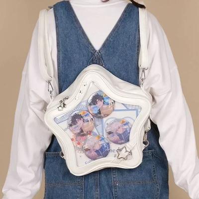 Tasche Rucksäcke Beliebter Transparenter Schulrucksack für Damen Süße Schicke Stern Umhängetasche Display Mini-Rucksack