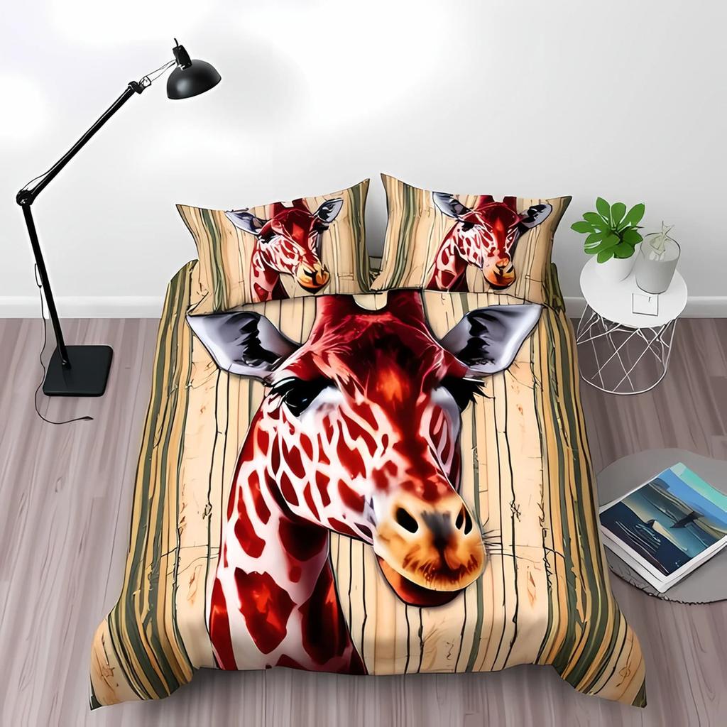 Lovely Girafe Soft Duvet Cover Children's Favorite Girafe Quen Comfortable Quilt Cover Girafe Lovers Gift Bed Decoration Warm plus Comfortable
