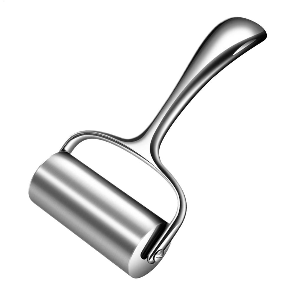 Stainless Steel Rolling Pin Heavy Duty Non Stick Kitchen Utensil Pizza Roller with Ergonomic Handle for Kitchen Pastry Bread