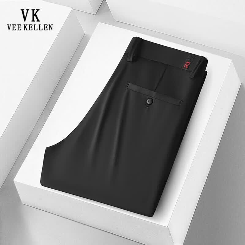VEE KELLEN Men s Ice Silk Casual Straight-Fit Pants 40