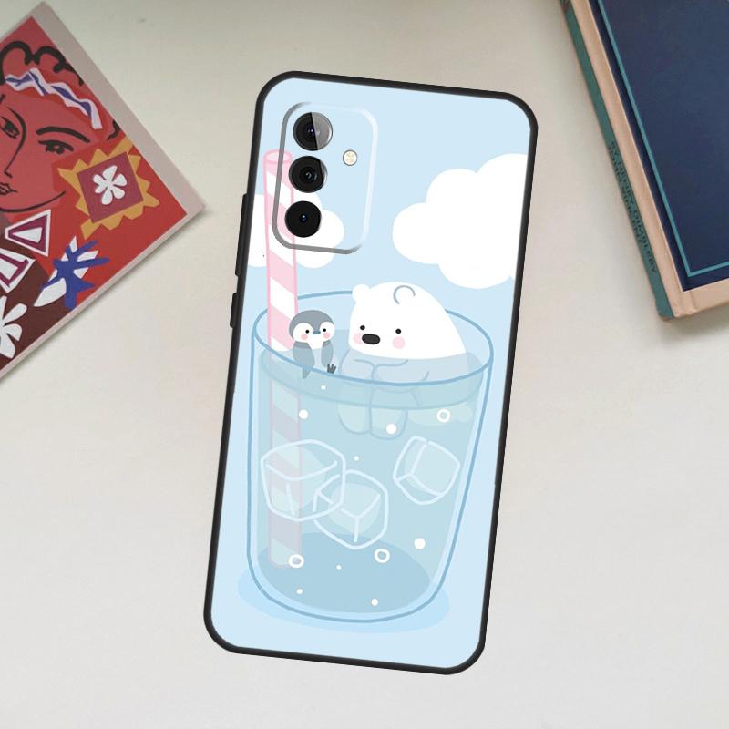 Cute Polar Bear Case For Samsung Galaxy A52 A53 A54 A12 A13 A14 A32 A33 A34 A23 A24 A72 A73 A51 A71 A15 A25