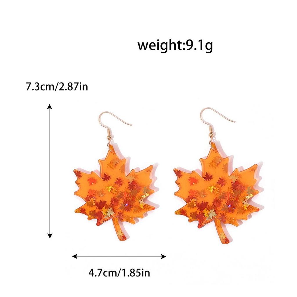 Women's Maple Leaf Sequin Earrings - Autumn & Winter Fashion Accessories