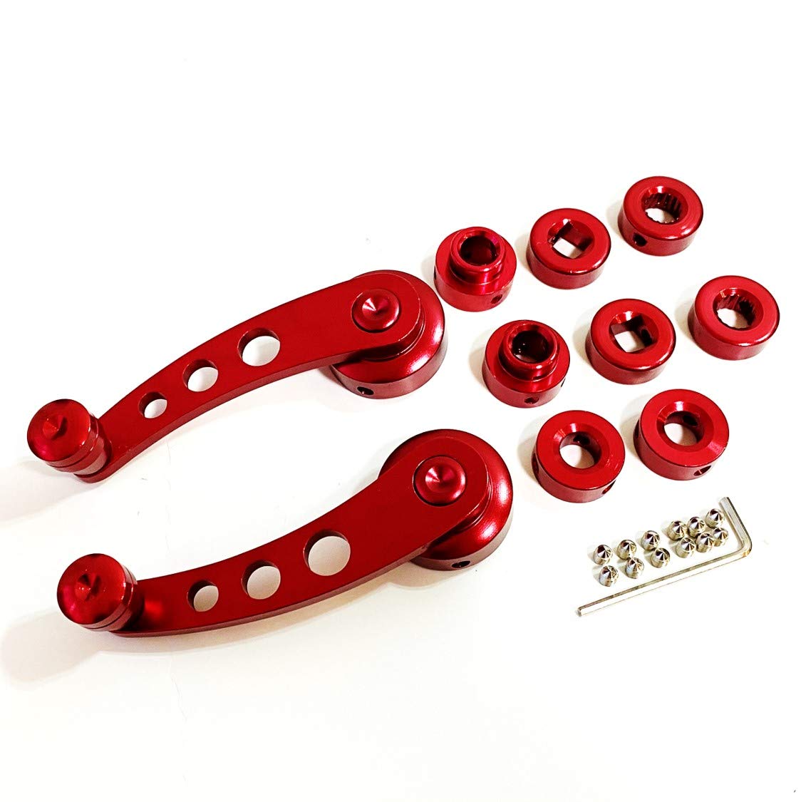 

Universal Aluminum Window Regulator Crank Handle Replacement Part for Classic Cars, Jimny, and Light Trucks (02 Red)