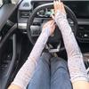 1 Pair Breathable Fingerless Gloves Hook Middle Finger Sunscreen Arm Sleeves Mesh Gloves  Women