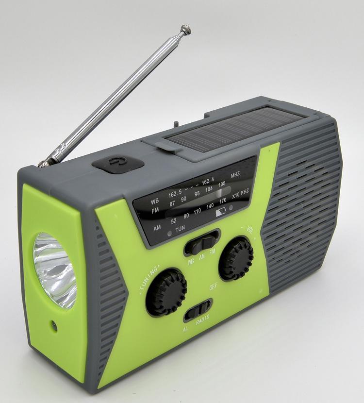 Multifunction Solar Hand-Crank Emergency Radio with Mobile Charging