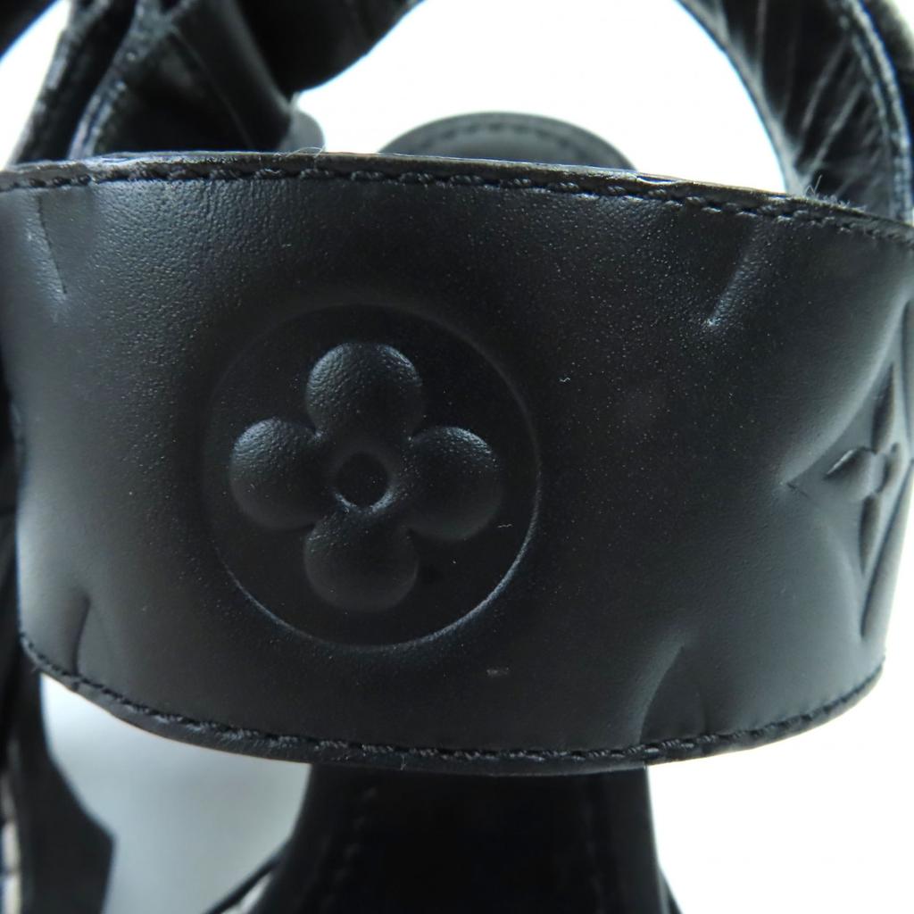 Excellent LOUIS VUITTON Sandals Star trail line Black brown Monogram canvas Women 36.5 Used