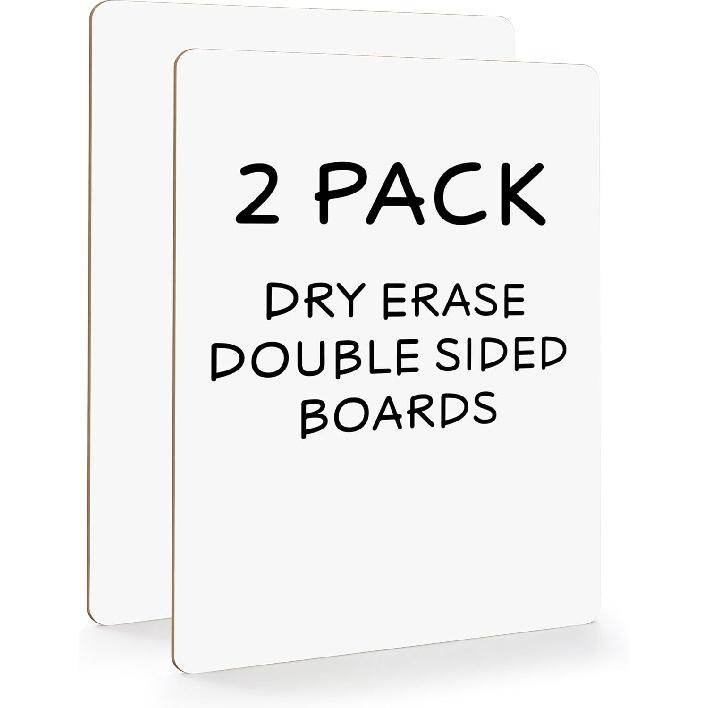 Scribbledo 2 Pack 9x12 Inch Small White Board and Mini Dry Erase Board Handheld Whiteboards for Students, Home, Office, and Kitchen Use, Dry Erase