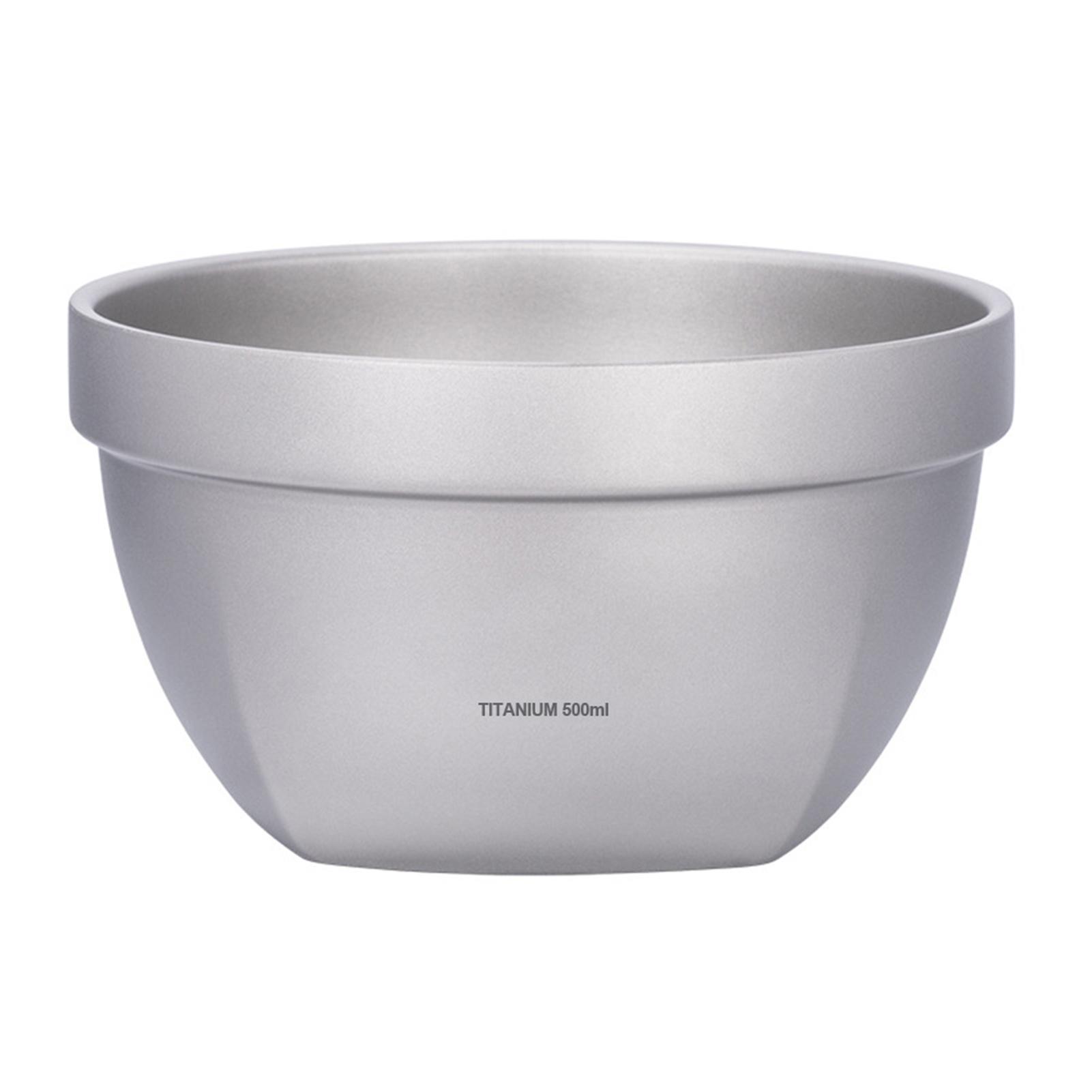 

Ti Double Layer Bowl for Outdoor Camping Picnic Rice Soup Salad 500ml Capacity Heat Resistant Portable with Storage B