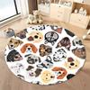 Free Shipping! Round Dog-Themed Rug for Cozy Living Spaces Round Carpet for Home Sofa Bedroom, Gift