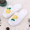 Autumn Winter Plush Lemon White Non-slip Cotton Slippers - Cartoon Design