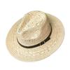 Jazz Western Cowboy Hat Wide Brim Visor Cap American Hollow Straw Hat  Summer