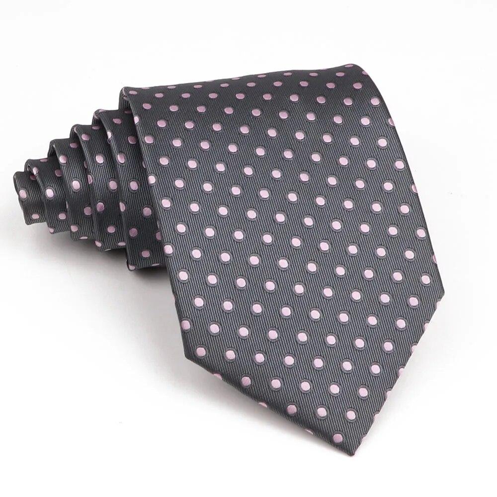 Lüks erkek Kravat 9 CM Geniş Çizgili Nokta Kravat Günlük Giyim Düğün Ofis Partisi