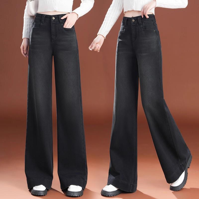 Autumn/Winter 2025 Stylish Women's Versatile High-Waisted Slimming Jeans with Adjustable Leg Fit