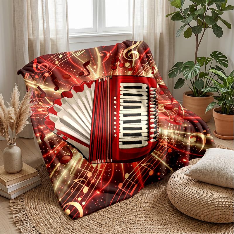 Music In Motion Theme Blanket Lightweight Warm Flannel Blanket Decorative Throw Blanket for Home Decoration