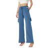 Fashion Women's Solid Color Self Cultivation Elastic Band Pockets Pants