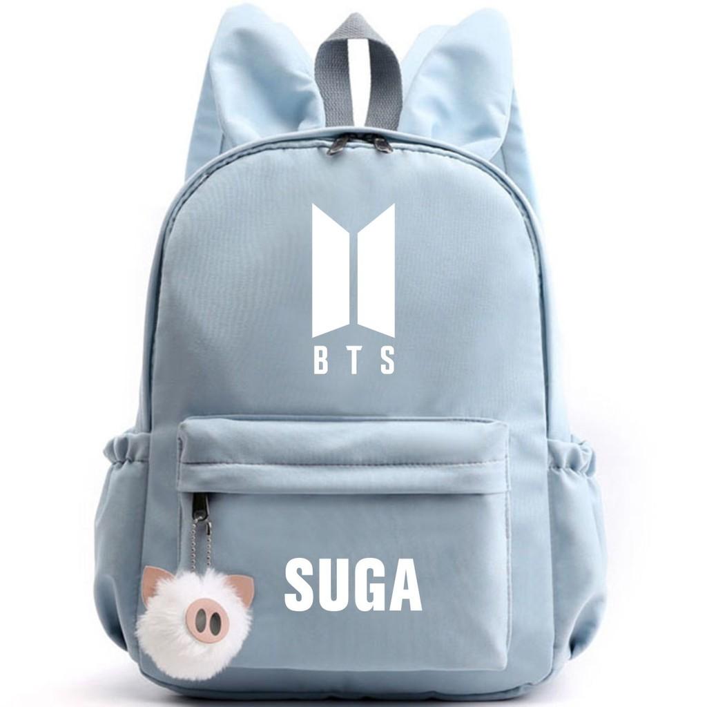 Bunny Kpop Bts Rabbit Ears Backpack Girls School Bags V With Piggy Pendant Plush