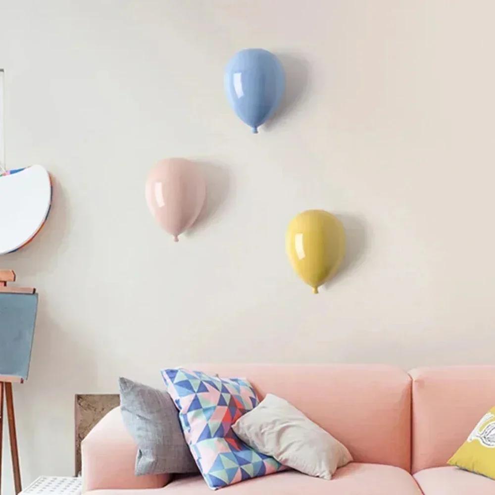 Wall Hanging Ceramic Balloon Art Children's Room Decoration Creative Pendant Sculpture for Home Decor Accessories Kid Gifts