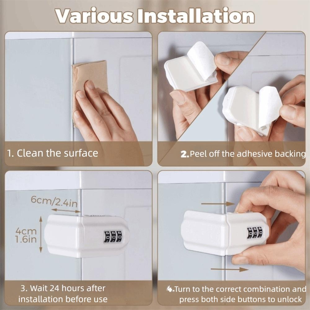 Non Drilling Installation Password Secure Cabinet Lock Anti-Theft Drawer Lock  Drawers Protection