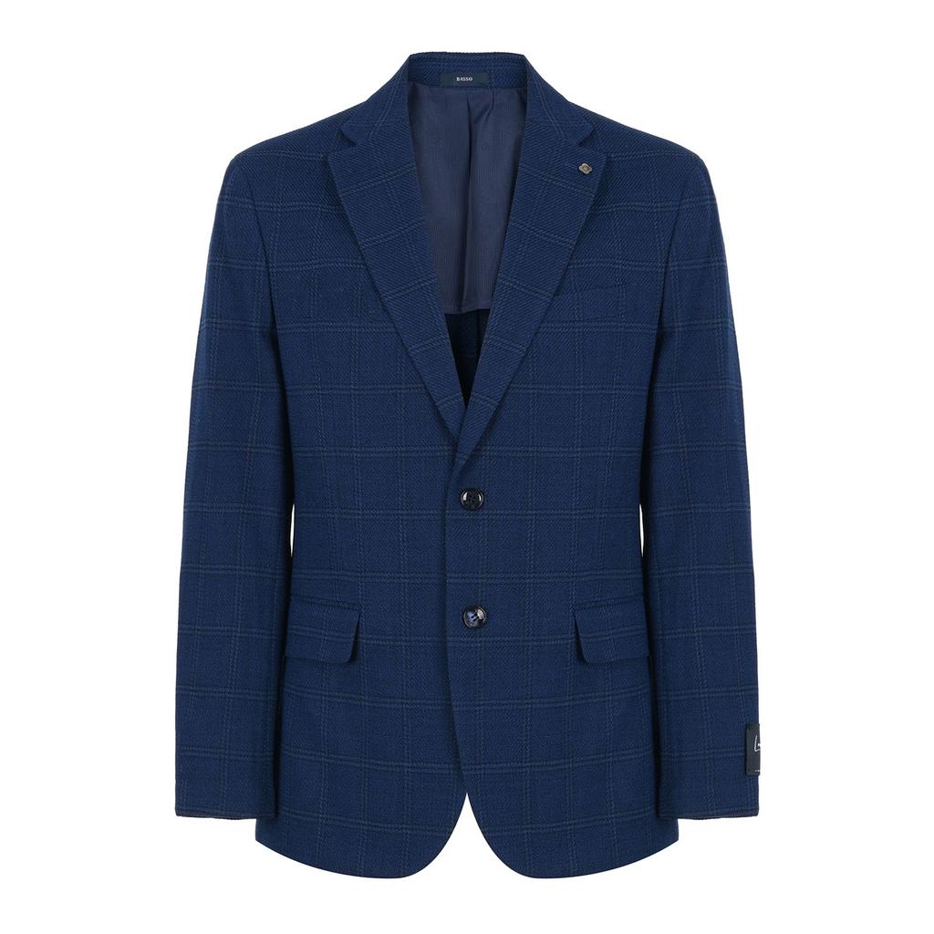 Bassohomme Italian Wool Blended Deco Check Jacket (Bsy1Js41A)