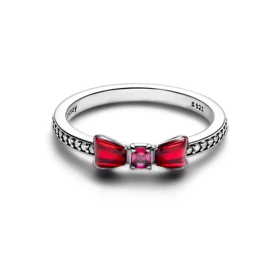 Anelli Serie Principesse 925 originali Jasmine Ariel Biancaneve Fiocco Tiana Tiara Anello Scintillante Gioielli da Donna Regalo Fai da Te Più Recente