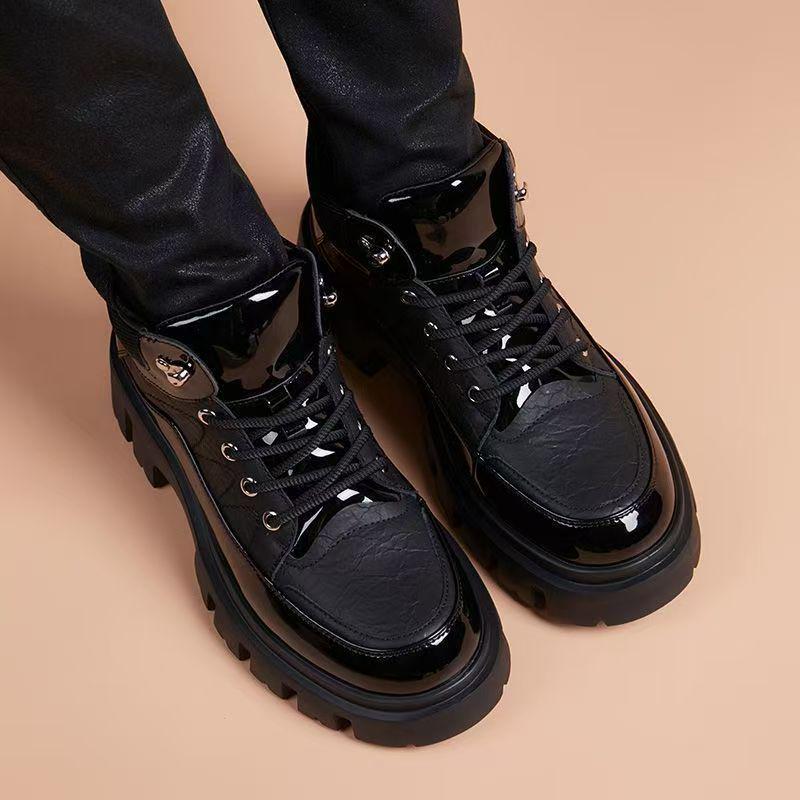 

Men s Black Leather Height-Increasing Casual Shoes - New 2025 Autumn/Winter Trend Default option