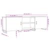 TV Cabinet White 150x30x50 cm Particleboard