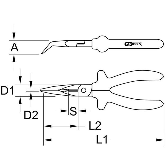 Gezahnte Zange - KS Tools - 115.1018 - 165mm - Entspricht DIN ISO 5749 - Lange Schneide