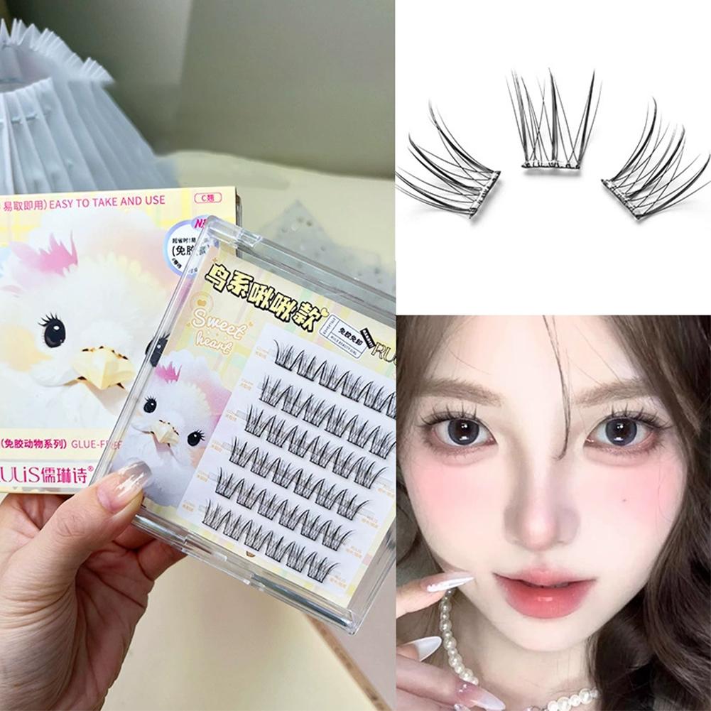 Бесклеевые накладные ресницы самоклеящиеся натуральные отдельные пучки завитые манга корейские ресницы наращивание ресниц инструмент для макияжа