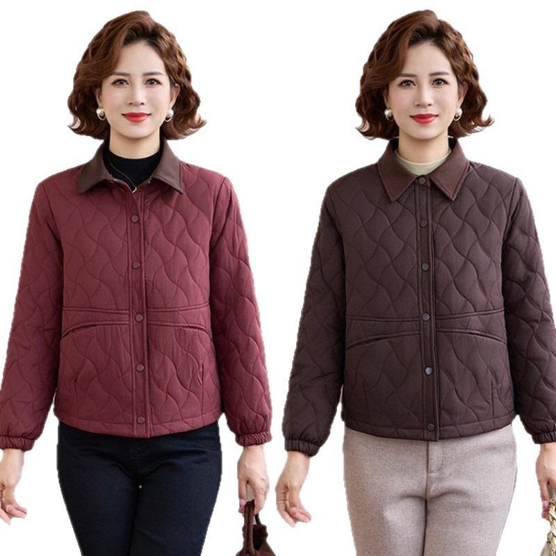 Middle mother padded jacket, new padded jacket, light middle-aged and elderly padded jacket, short loose, fashionable and casual