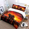 3Pcs African Scenery Elephant Herd At Sunset Print Bedding Set 1 Duvet Cover 2 Pillowcases For Adult And Children Luxury Gift