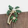 1Pc Dainty Coconut Tree Brooch for Women Men Exquisite Flower Plant Pins Brooches Jewelry Trendy Accessories Party Gift