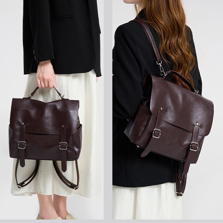 Mochila Feminina de Grande Capacidade Couro PU de Alta Qualidade Bolsas Vintage para Mulheres Mochilas Escolares Mochila de Viagem Mochila para Senhoras Mochila para Livros