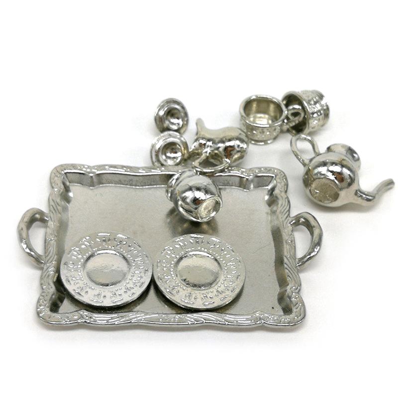 10 stk/sett dukkehus miniatyr metall te dukkehus møbler miniatyr leketøy