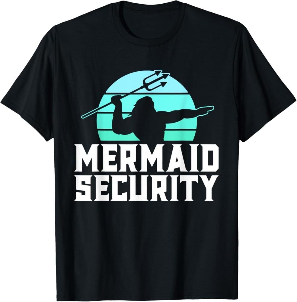 

Mermaid Security Shirt Men s Boys Swimmer Dad Merdad Trident Gift Unisex T-Shirt 2XL