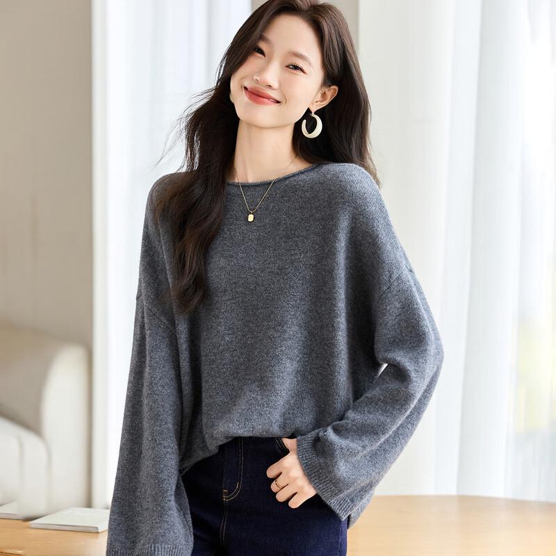 

Srcr Women s 100% Wool Loose Batwing Sweater One Size