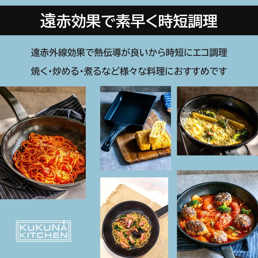 KUKUNA Jade Quad Coating Egg Omelet Frying with Both Induction and Gas Lightweight for Easy Omelet Perfect for Making Rolled Omelets and Coating Pan,