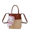 Sommermode Strohtasche Damenhandtasche neue Nische Eimer gewebte Tasche Spleiß Schulter Messenger Bag