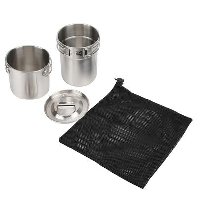 2 stücke Edelstahl Kochen Tasse Becher Faltbare Outdoor Camp Kochtopf Camping Kochgeschirr